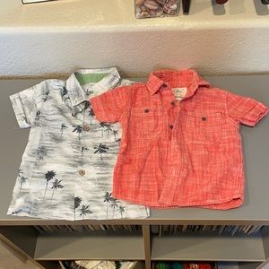 Two 2T collared shirts one Hawaiian